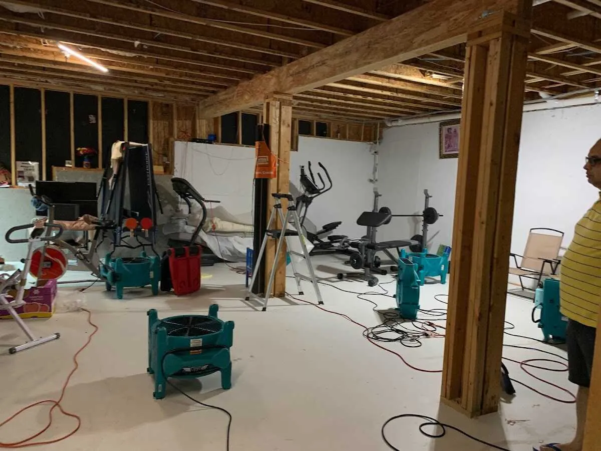 Basement drying equipment setup for Odor Removal & Deodorization in Marion